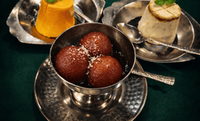 gulab jamun , mango ice cream and kulfi
